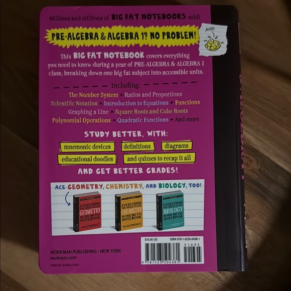 Pink Pre-Algebra & Algebra 1 Study Guide - Picture 3 of 7